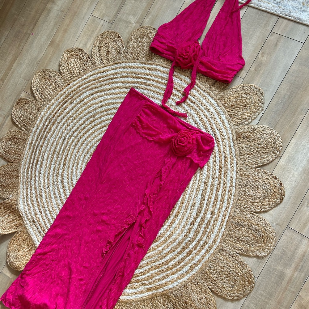 Beachy pink two piece set